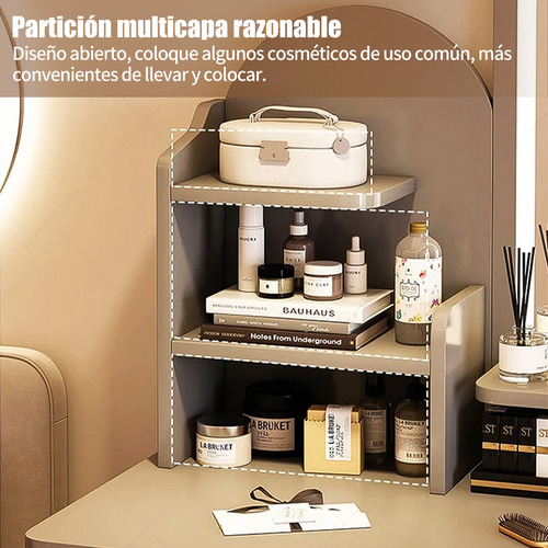 Tocador De Maquillaje Con Espejo Estante De Dormitorio Hogar