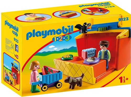 Playmobil 1.2.3 9123 Maletín De Mercadito