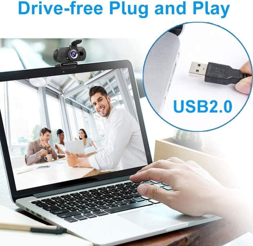 Webcam Cámara Computadora 1080p Usb Con Micrófono Y Tripie
