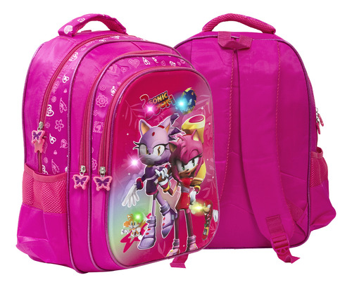 Mochila Infantil Amy Rose Costas Led Pisca Pisca Tamanho G