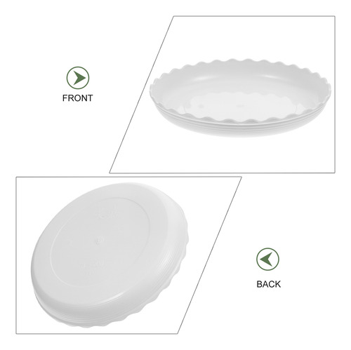 Plato Redondo Para Macetas, Color Blanco, 10 Unidades