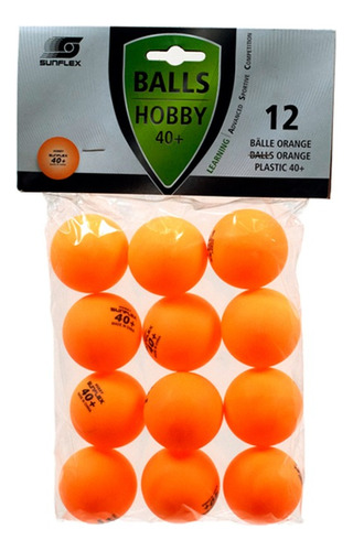 Pelotas Ping Pong Sunflex Hobby Orange X12 Tenis De Mesa