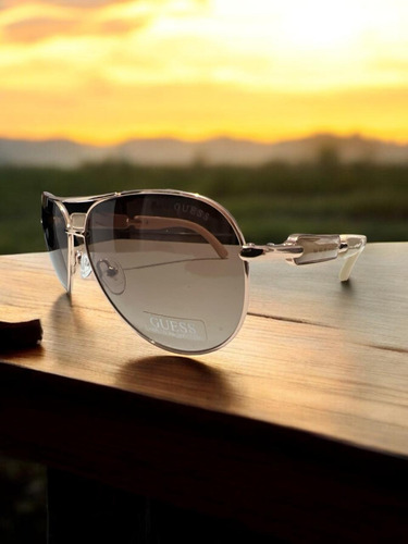 Gafas Guess De Sol Metálicas Pilot Para Mujer Espejo Marrón Caqui Caqui