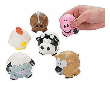 Farm Animal Shaped Stress Ball Toys - 12 Piezas - Plygf