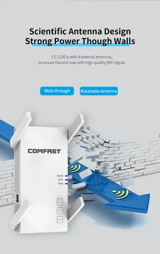 Repetidor Inalámbrico 2.4/5 Ghz Router Extensor Wifi Ac2100