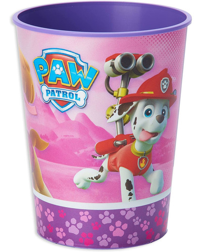 Vasos Desechables Reutilizables Rosa Para Niña Paw Patrol