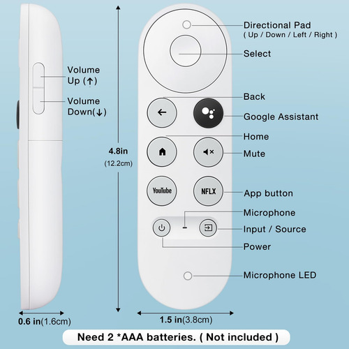 Control Remoto Para Google Chromecast 4k Hd Comando Voz