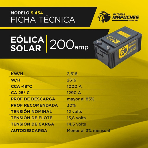 Imagen 4 de 10 de Bateria Solar Mapuches - Ciclo Profundo 12v X 200 Amp