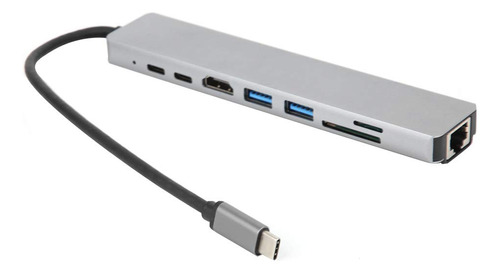 Lector Tarjeta Tipo Hub Usb C 8 1 Proceso Anodizacion Plug