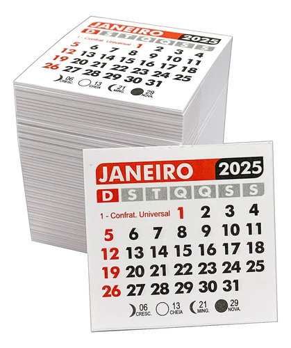 3000 Bloquinho De Geladeira Refil Mini Calendário 5x5 Bloco