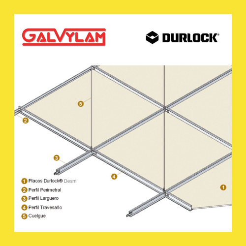 Placas Desmontables Cielorraso Deco Vinyl 0,60 X 0,60 X M2