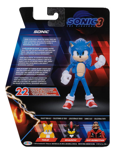 Muñeca articulada Sonic de 12 cm - Sonic 3: La película