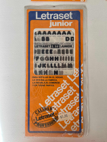 Set Letraset Junior. 4 Unidades. (Usado)