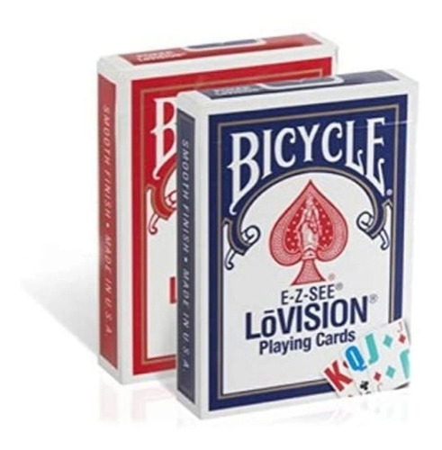 Par Baralho Bicycle E-z Low Vision Super Jumbo Azul/vermelho