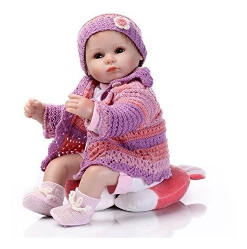 Baby Reborn Muñeca Bebe Silicona De Vinilo Suéter Tejido