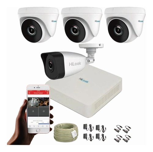 Cámaras De Seguridad Kit Cctv 1080p Hilook Mini Dvr 8ch+4cám