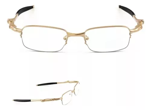 Óculos de Grau Oakey Armação Dourada Lupa Mandrake