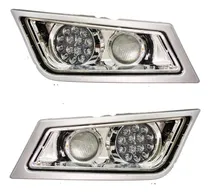 Comprar Par Farol Auxiliar Volvo Fh13 Projetores Led Drl Moldura