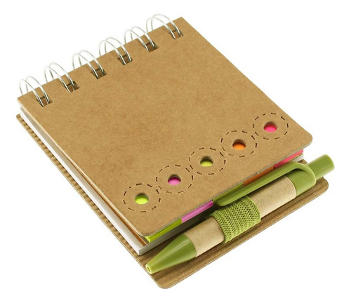 Libreta Mini Ecológica Con Notas Adhesivas Y Lápiz