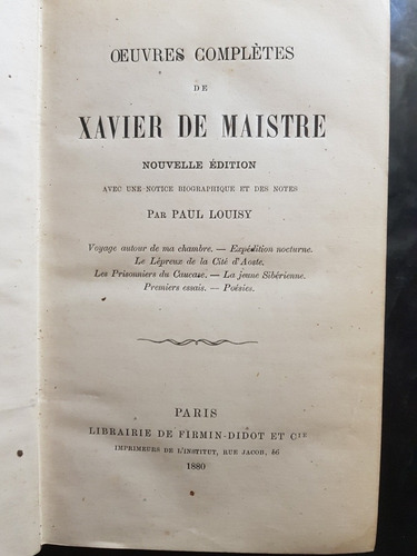 Oeuvres Complètes De Xavier De Maistre. 50n 977