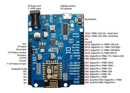 Tarjeta Modelo Wemos D1 Esp8266 Paquete 15 Piezas