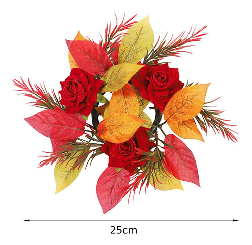Corona De Anillo De Vela, Corona Decorativa De Otoño Para