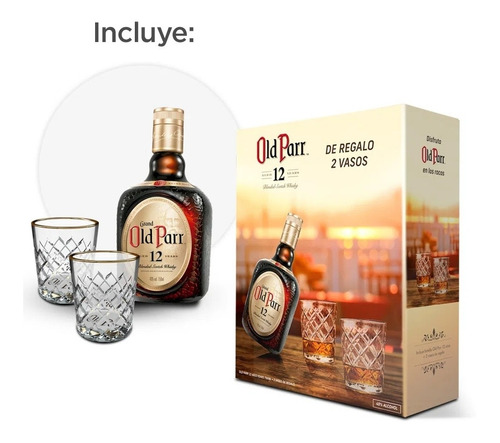 Whisky Old Parr 12 Años + 2 Vasos Originales 