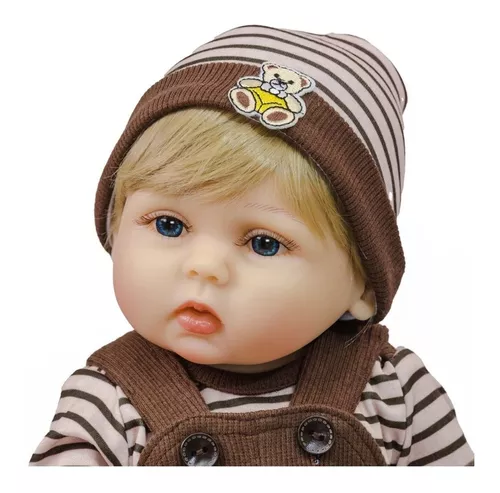 Bebe Reborn Menino Realista Corpo de Silicone Arthur Girafinha 48cm - Malki  toys