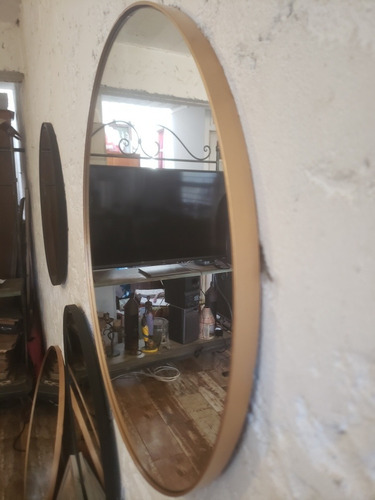 Imagen 8 de 10 de Espejo Circular. Fabrica!! Marco De Hierr. 50 Cm Diametro.