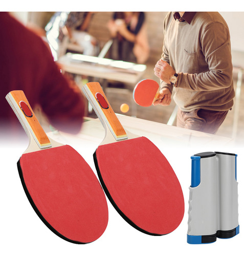 Juego De Pelotas De Tenis De Mesa, Raquetas De Red Telescópi
