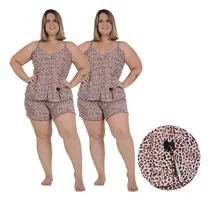 Comprar Kit 2 Pijamas Plus Size Feminino Baby Doll Liganete Alcinha