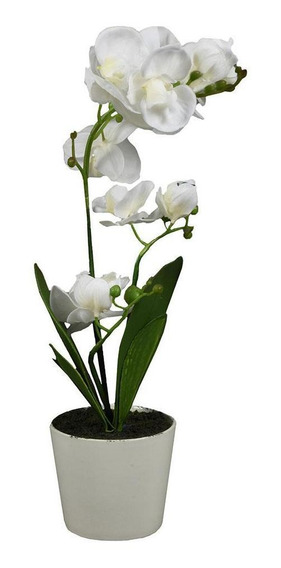 Orquídea Artificial De 50 Cm Con Maceta Cerámica | Envío gratis