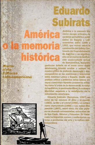 América O La Memoria Histórica. Eduardo Subirats