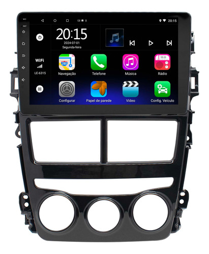 Multimidia Yaris 16/21 9p Android 14 2gb 32gb Carplay Wifi