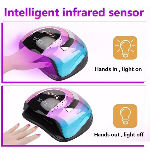 Cabina Uñas Lampara Uv Gel Esmalte Seisa Sun S2 Pro 268w