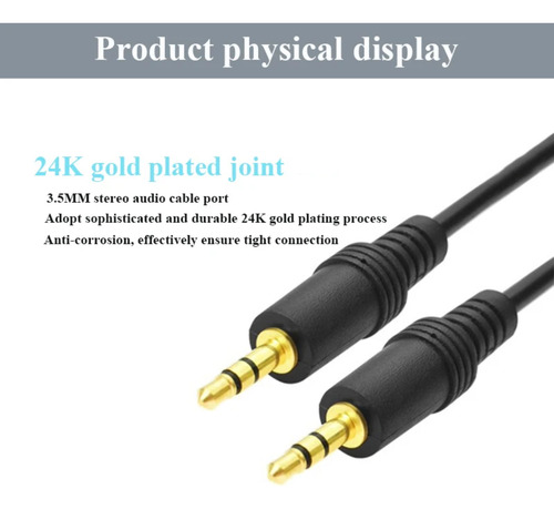 Cable Audio Plug Stereo 3.5mm Macho-macho 1,5 Mts