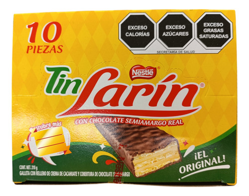 Tin Larín 10pz Chocolate Galleta Y Crema Cachuate Nestle