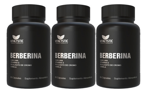 Berberina 500mg | 3 Frascos | 100 Cápsulas | Berberine