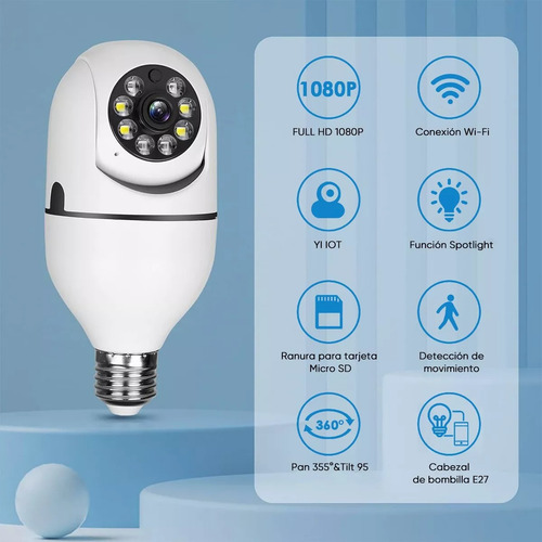 2pcs Cámara De Seguridad Wifi De Hd Visión Nocturna Alarma