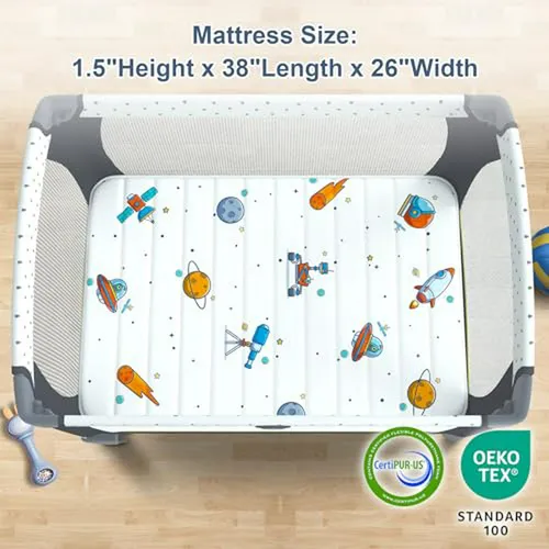 Colchón Para Pack N Play Moonlight Family, 38 X26 Espuma Pr