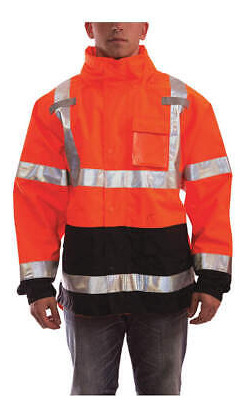 Tingley J24129 Rain Jacket,class 3, Type P,blk/orng,m Ggw