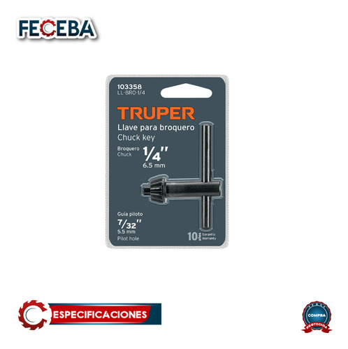 Llave Para Broquero 1/4'' Resistente Truper 103358