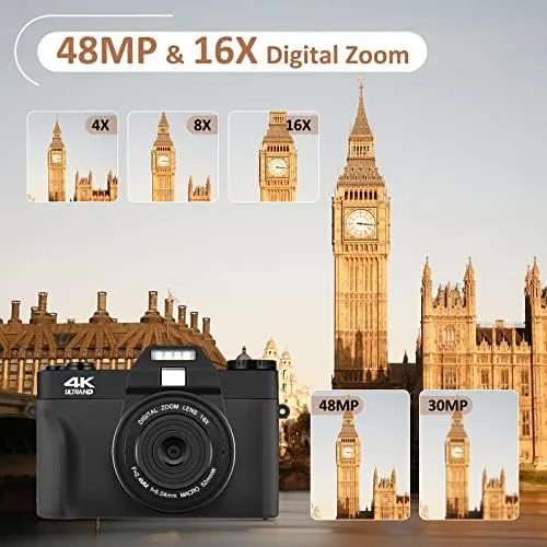 Venoal Digital Camera 4k, Camera Vlogging For Y Camera For Y