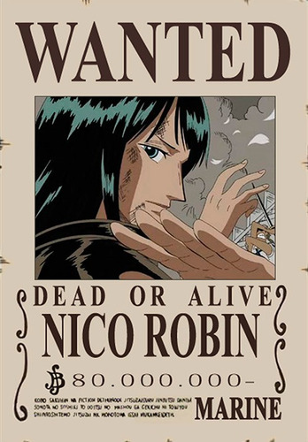 Nico Robin Wanted 80k One Piece Mugiwara 177k No Luffy Nami (Usado)