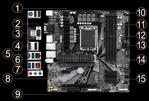 Tarjeta Madre Gigabyte Micro-atx Q670m D3h Ddr4 1700 Q670 Ex