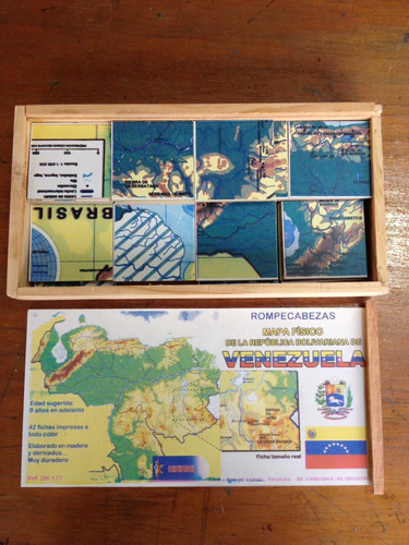 Rompecabezas Mapa De Venezuela. Madera. 3 Modelos 