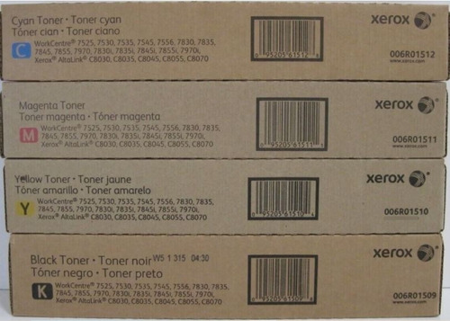 Set 4 Tóner Xerox Workcentre 7525/7530/7535/7545/7556 Kit