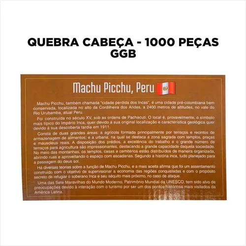 Lhama em Machu Picchu - Quebra-Cabeça - Geniol