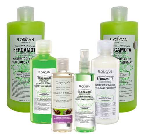 Shampoo Bergamota 1l Kit 2+ Tónico+ Regalo Gel+ Jabon+ Acond