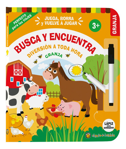 Libro Busca Y Encuentra Granja - Escribe Y Borra -con Lápiz